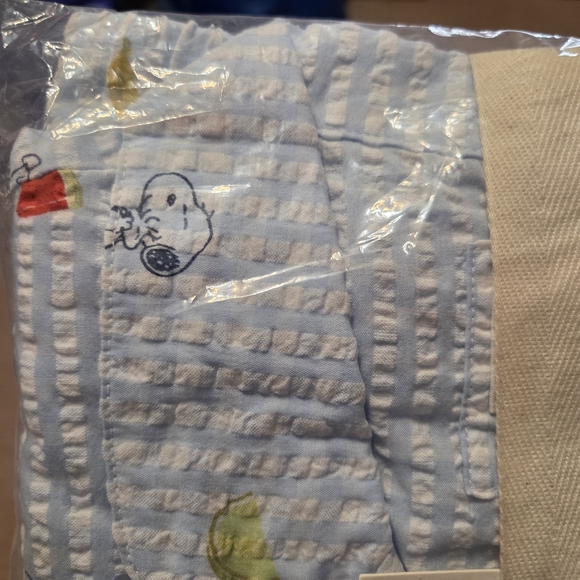 American Eagle X Snoopy New Seersucker Woven‎ Pajama Set Womens Size XL - Picture 5 of 6